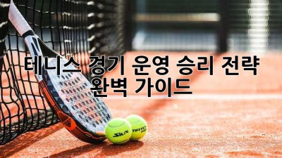 테니스 경기 운영: 승리 전략 완벽 가이드
