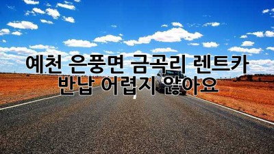 예천 은풍면 금곡리 렌트카 반납, 어렵지 않아요!